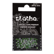 Страз клеевой " Zlatka" ZRTG- 1072 SS10 цветные 2. 7 мм стекло 72 шт в пакете с картонным еврослотом №11 салатовый ( Peridot) 